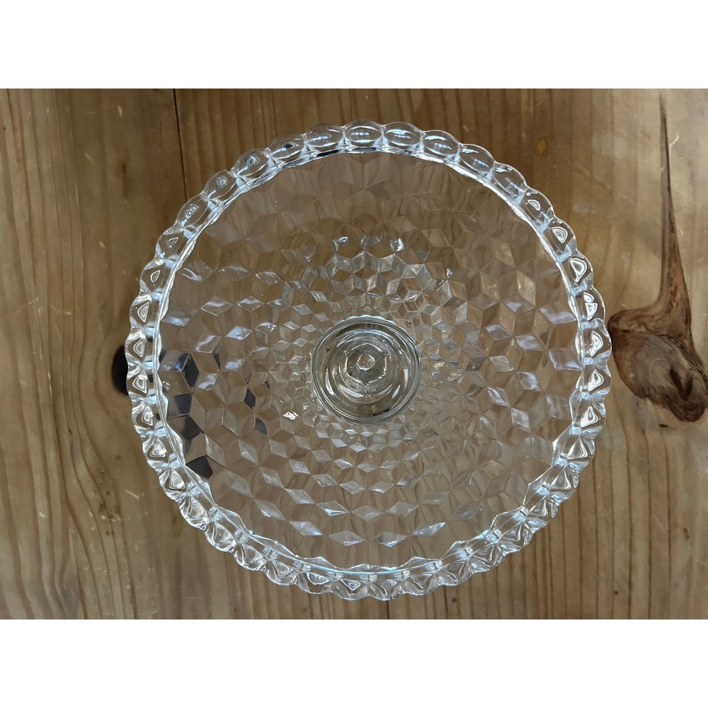 Vintage Fostoria American‎ Pattern Cake Stand Scalloped Edge - Picture 4 of 6